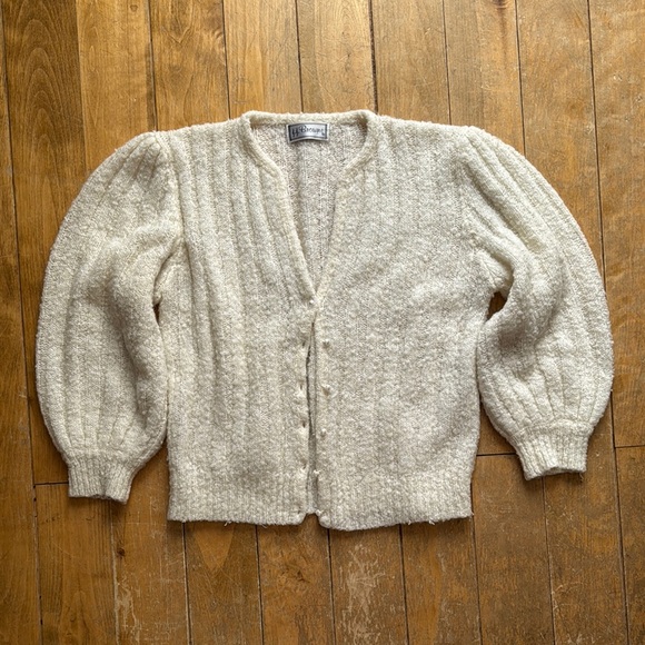 Vintage j.j. Browne Elegant Cream Cardigan Sweater - Picture 1 of 4